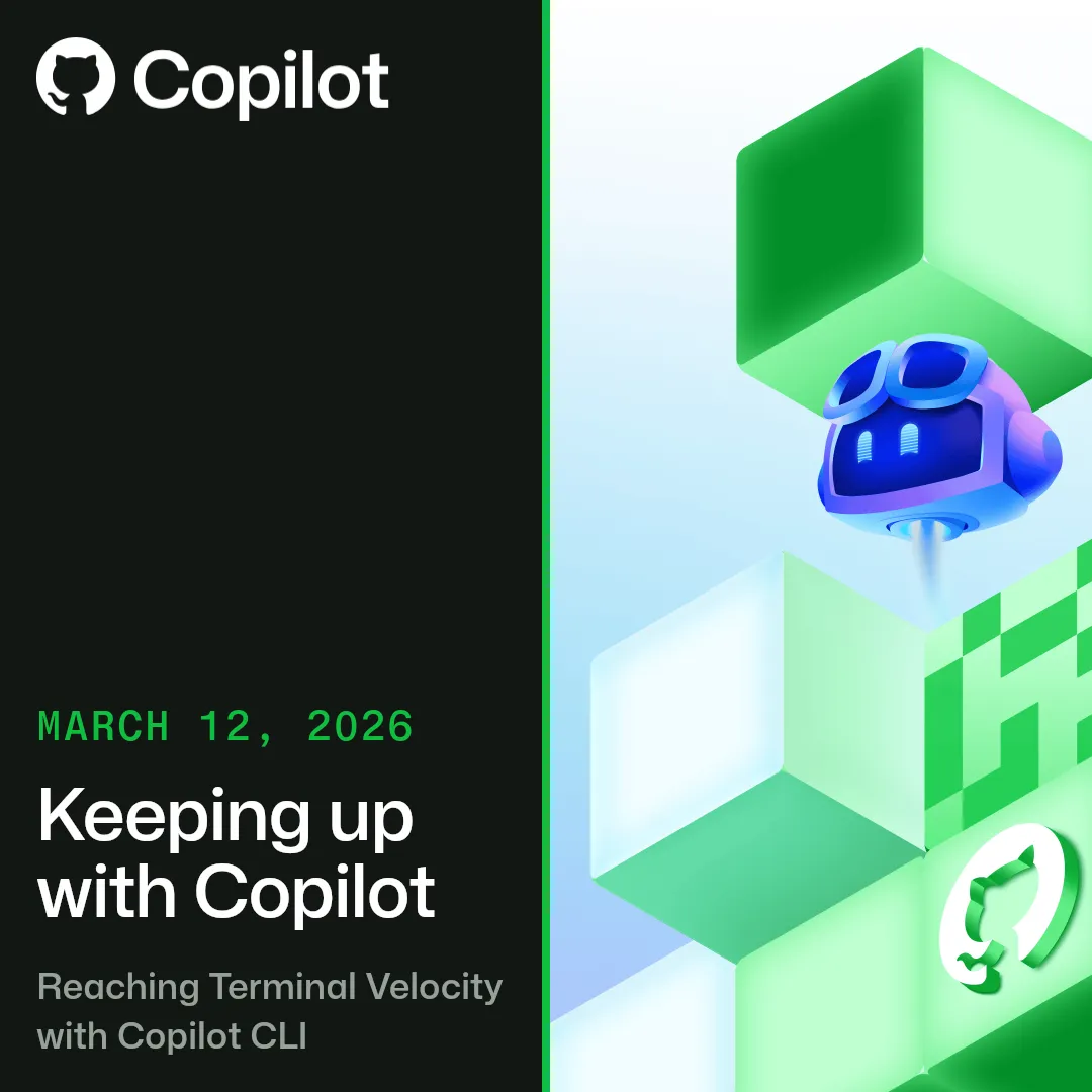 GitHub Copilot artwork for the Reaching Terminal Velocity with Copilot CLI webinar