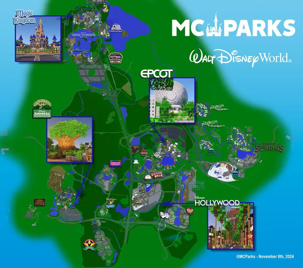 MCParks' Minecraft recreation of Walt Disney World